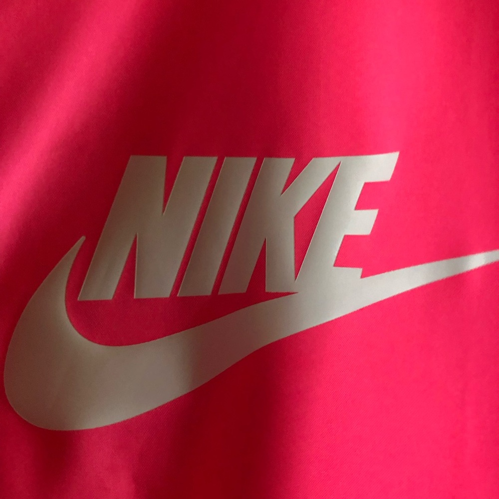 NIKE | Neon pink, light pink & white lightweight hooded oversized fall jacket - Picture 4 of 11